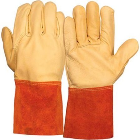 PYRAMEX Grain + Split Cowhide Leather Welding Glove, Size Medium - Pkg Qty 12 GL6001WM